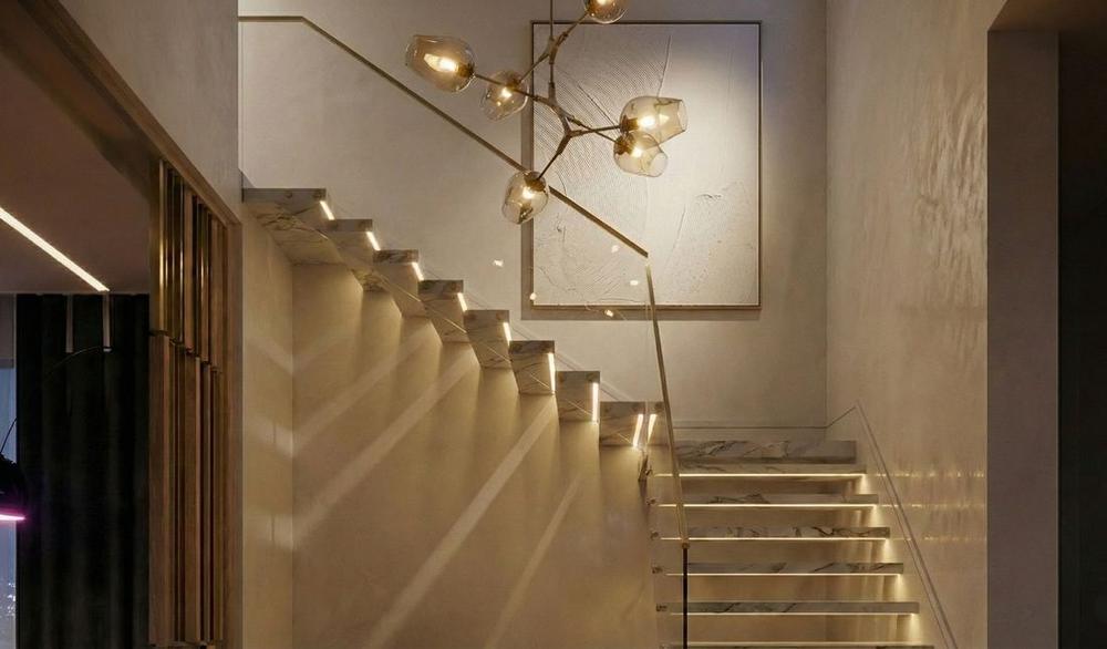Sculptural architectural staircase and luxury interior designed in Islamabad by The Fifth Wall
