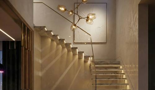 Osama House modern luxury interior design and staircase in Islamabad